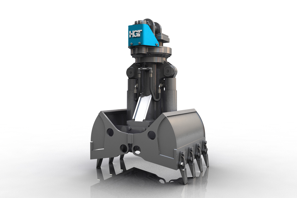 Two-shell excavation grab