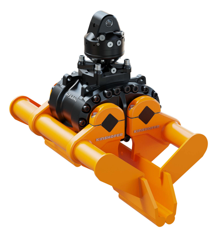 Two-shell excavation grab